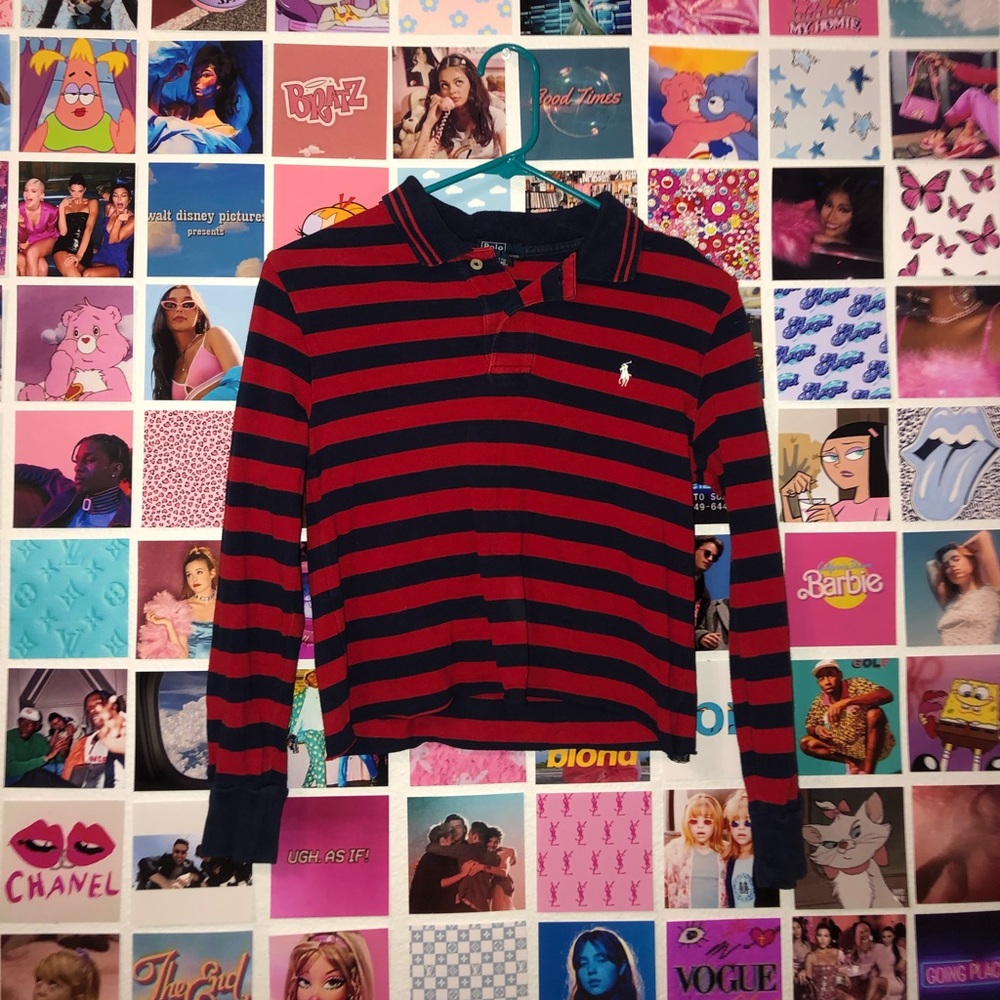 THRIFTED LONG SLEEVED POLO RALPH LAUREN TOP